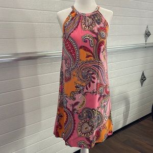 Paisley print rayon cocktail dress